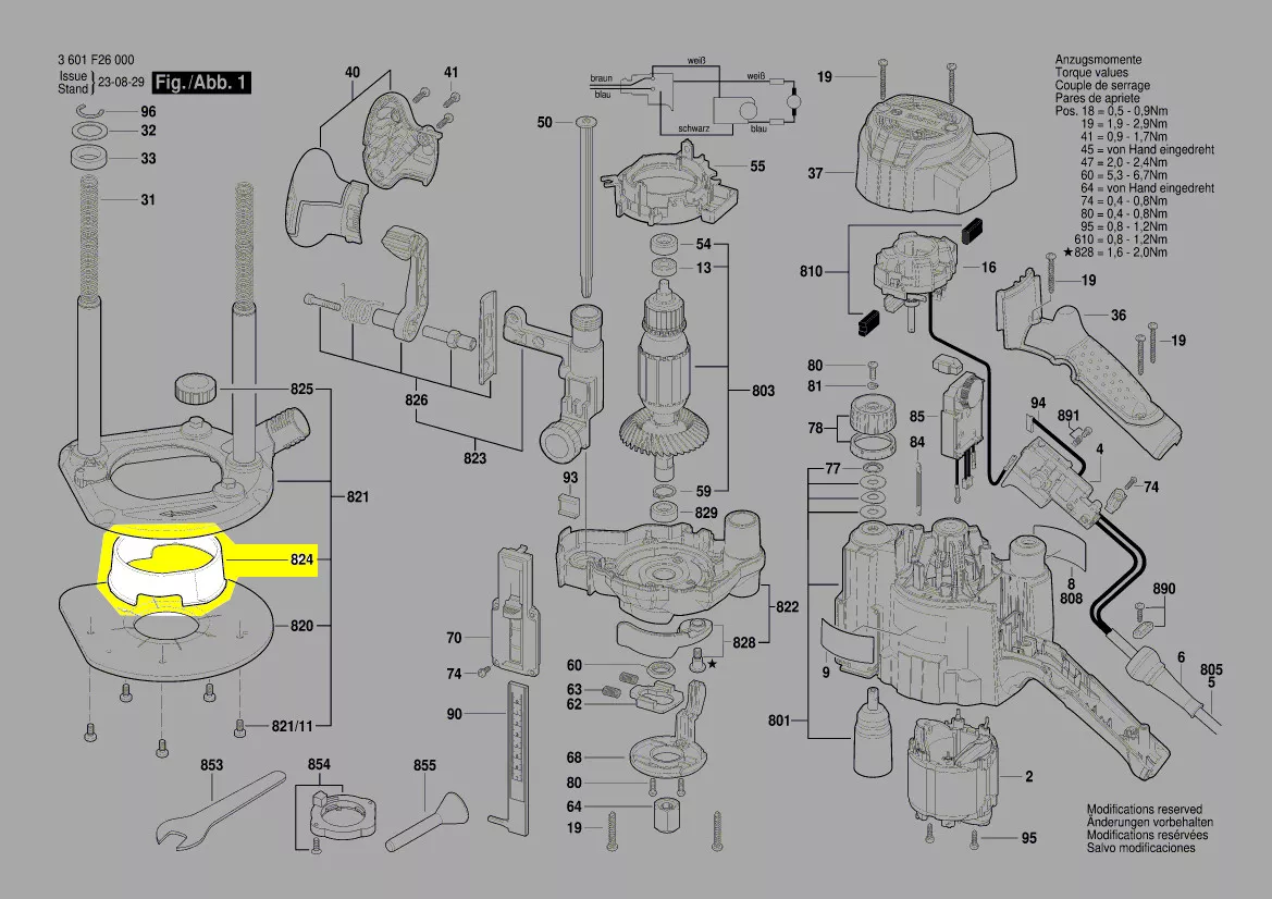 cloche aspiration défonceuse réf. 2 600 290 065 Bosch